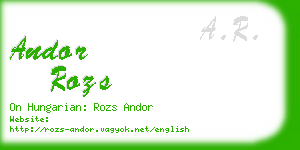 andor rozs business card